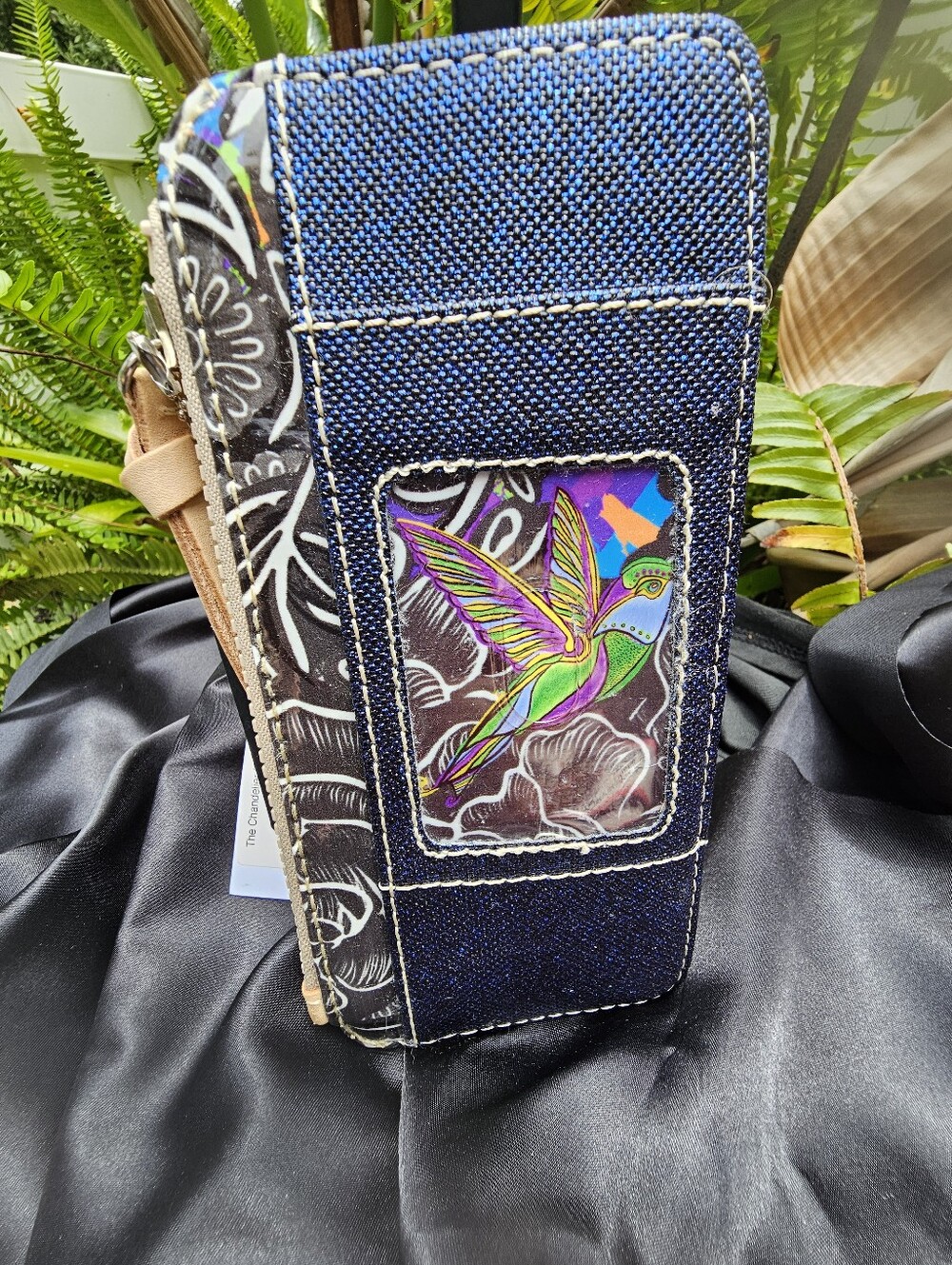 NWT Consuela Starlight Card Organizer Slim Wallet Blue Hummingbird